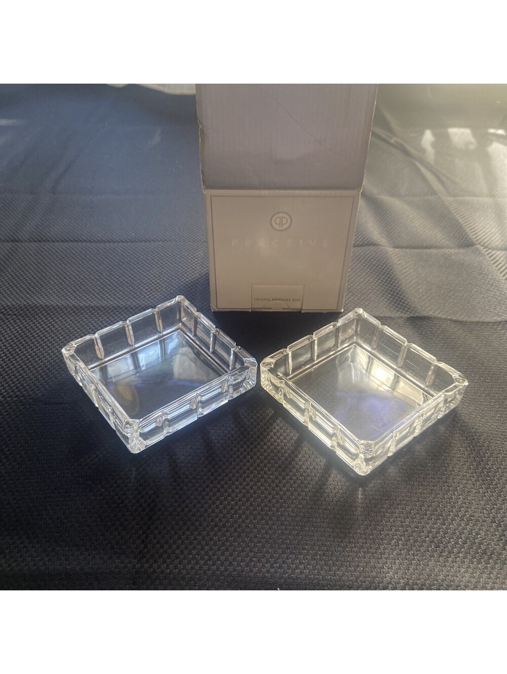 Avon Perceive Crystal Keepsake Boxes, 24 Percent Lead Crystal, 1999